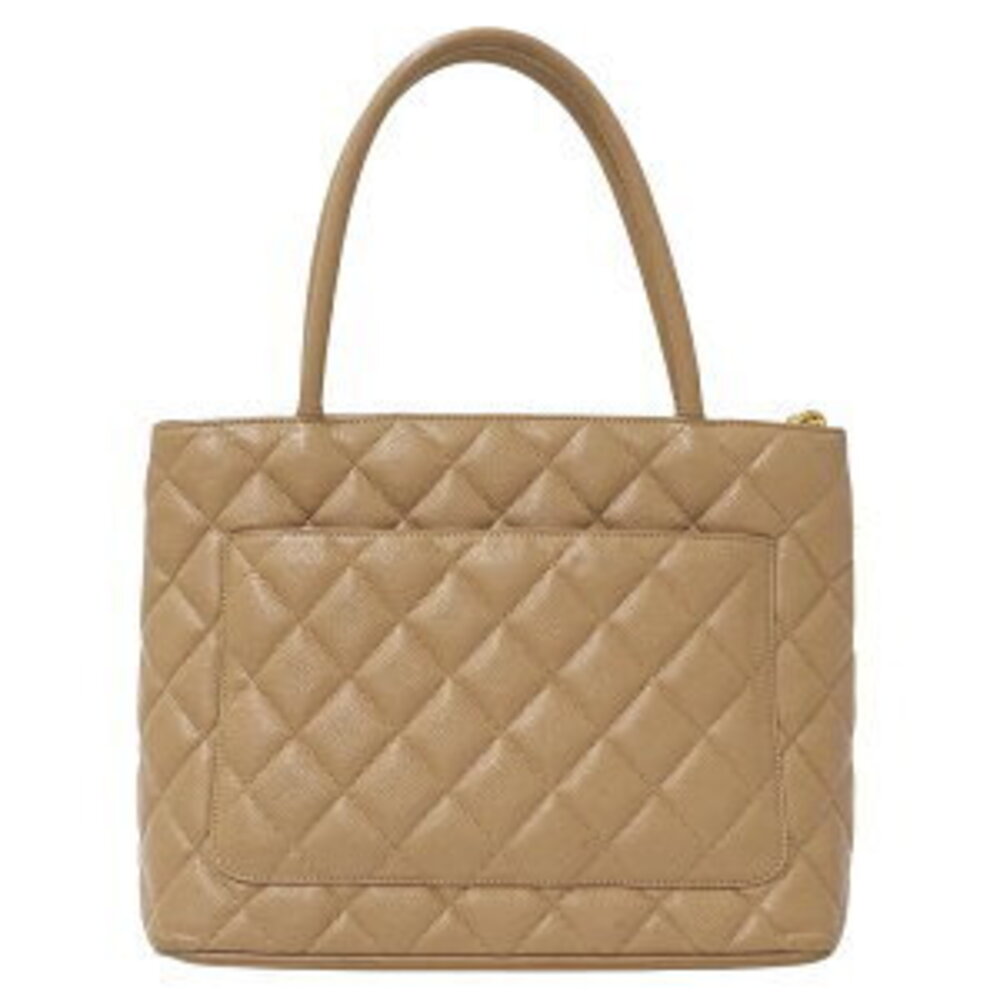 Chanel Caviar Leather Bag Beige Reissue Tote